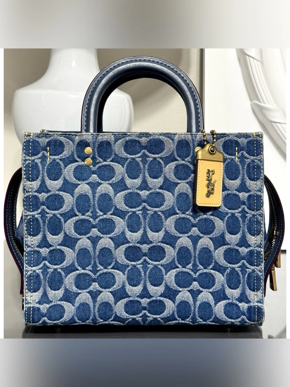 COACH‎ Rogue Bag 25 In Signature Denim, BRASS/ BLUE